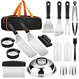 Griddle Accessories Kit, 121 Pcs Griddle Grill Tools Set for Blackstone and Camp Chef, Professional Grill BBQ Spatula Set with Basting Cover, Spatula, Scraper, Bottle, Tongs, Egg Ring