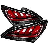 Carpartsinnovate For 10-16 Genesis Coupe Pearl Black LED Sequential Turn Signal Tail Brake Lights