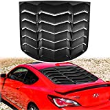 Bonbo Rear Window Louver Windshield Sun Shade Cover ABS for Hyundai Genesis Coupe 2010 2011 2012 2013 2014 2015 2016 Custom Fit (Matte Black)