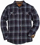 Venado Flannel Shirt for Men - Mens Flannel Plaid Shirt with Full Reach Gusset (XX-Large, Plaid Blue Steel)