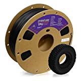 OVERTURE TPU Filament 1.75mm Flexible TPU Roll, Soft 3D Printer Consumables, 1kg Spool (2.2 lbs), Dimensional Accuracy +/- 0.03 mm (TPU Black)