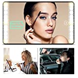 Car Visor Vanity Mirror with LED Light (3 in 1) Portable Travel Makeup Mirror, One-Touch Dimming and Built-in Rechargeable Lithium Battery for Desktop Cosmetic Mirror 3 Light Mode, Easy to Install