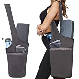 Ewedoos Yoga Mat Bag with Large Size Pocket and Zipper Pocket, Fit Most Size Mats (Gray)