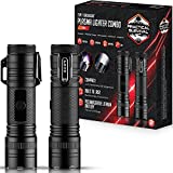 LED Emergency Tactical Flashlight Plasma Lighter 2 in 1 Combo [2Pack] Rechargeable, Water Resistant Light, Wind Resistant Plasma Lighter - Camping Accessories, Outdoor Gear, Emergency EDC Flashlights