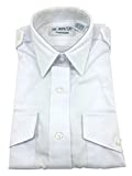 Van Heusen Women's Aviator Pilot Shirt - Short Sleeve, White, 4