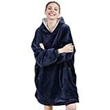 AmyHomie Blanket Sweatshirt,Oversized Sherpa Hooded Sweatshirt Blanket,Fleecehug Hoodie Wearable Blanket with Pocket for Adults & Kids & Teens