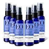 EO Organic Hand Sanitizer Spray, 2 Ounces (Pack of 6), Travel Size, French Lavender, Plant Derived Alcohol with Pure Essential Oils, 99% Effective Against Germs