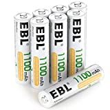 EBL 8 Pack AAA Ni-MH Rechargeable Batteries AAA Batteries ProCyco Technology (Typical 1100mAh, Minimum 1000mAh)