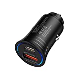 USB C Car Charger, 38W Fast Charge Car Charger Adapter PD & QC 3.0 Dual Port Cigarette Lighter USB Plug for iPhone 13 12 11 Pro/Pro Max/Mini SE XR X 8,Samsung Galaxy S21 S20 S10 S9 S8 A12 A32 A21 A51