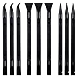 9 Pieces Plastic Scraper Tool Scratch Free Plastic Scraper Cleaning Pen-Shaped Scraper Tool Stiff Multipurpose Label Scraper for Tight Spaces, Kitchen, Crevices, Food, Paint (Black)