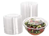 Smygoods Plastic Salad Bowls with lids 32 oz. [50 Sets] Disposable Salad Bowls With Airtight Lids,