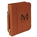 Personalized Royal Monogram Large Leatherette Book/Bible Cover with Handle and Zipper | Custom Book/Bible Cover | Personalized Laser Engraved