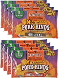 Lowreys Bacon Curls Variety Pack | Microwave Pork Rinds | Four Hot & Spicy and Four Original Flavor | 1.75-oz. Per Packet