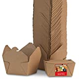 STOCK YOUR HOME Take Out Food Containers Microwaveable Kraft Brown Take Out Boxes 30 oz (50 Pack) Leak and Grease Resistant Food Containers - Recyclable Lunch Box - To Go Containers for Restaurant, Catering and Party