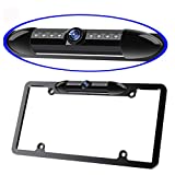 License Plate Frame Backup Camera Night Vision Car Rear View Camera with 8 Bright LEDs 170° Viewing Angle Waterproof Backup Camera Vehicle Universal Reversing Assist Security