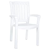 Compamia Sunshine Resin Patio Dining Arm Chair in White (Set of 4)