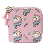 Timlee Cute Rainbow Pink Unicorn Wallet Girls Christmas Gift Women Short Wallets (unicorn E)