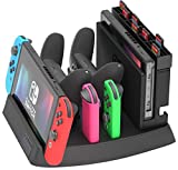 Skywin Switch Charging Dock - Charging Dock and game holder for Switch Console, Joy-Con Controllers, Switch Pro Controllers, Charging Base and Up to 28 games