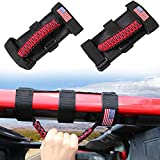 Sukemichi Roll Bar Paracord Grab Handles Grip Handles for Jeep Wrangler JK TJ JL CJ YJ 1987-2020 JT UTV ATV, Flag(Red)