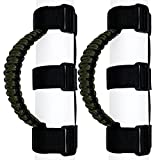 2 x Roll Bar Grab Handles Grip Handle for Jeep Wrangler YJ TJ JK JKU JL JLU Sahara Rubicon X Sports Freedom & Unlimited 1987-2020 (Black/Olive)