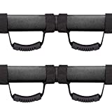 4 x Grab Handle moveland Compatible with Roll Bar Grab Handles Jeep Wrangler YJ TJ JK JL Sports Sahara Freedom Rubicon X & Unlimited 1987-2021 (Black)