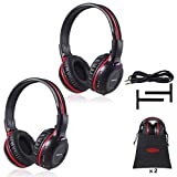 SIMOLIO 2 Pack of Wireless Car Headphones, 2 Channel IR Wireless Headphones for Kids, in Car Wireless DVD Headphones with Storage Bag for Universal Rear Entertainment System, Not for 2017+ Pacifica