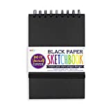 OOLY, DIY Cover Sketchbook, 5 x 7.5 Inches, Black Paper Sketchbook, Drawing Book for Kids, Adults, Students, and Artists, Great Drawing Pad for Gel Pens, White Pencils, Ooly Paints, and More