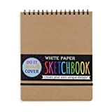 OOLY DIY Cover Sketchbook - 75 White Paper Sheets - Large 8" x 10.5" - Perforated, Acid-Free