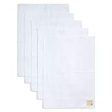 Burt's Bees Baby - Burp Cloths, 5-Pack Extra Absorbent 100% Organic Cotton Burp Cloths, Cloud White Solids