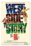Pacifica Island Art West Side Story - Starring Natalie Wood and Richard Beymer - Vintage Film Movie Poster c.1961-8in x 12in Vintage Metal Tin Sign
