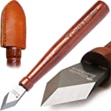 Clarke Brothers Marking Knife and Real Leather sheath  Wood Marking Gauge  Premium Woodworking Tool with High Carbon Steel Blade  Quality with Sharp Blade  Beautiful Wooden Handle