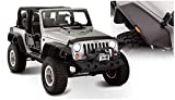 Bushwacker 10919-07 Black Jeep Flat Style Textured Finish 4-Piece Fender Flare Set for 2007-2018 Jeep Wrangler JK 2-Door