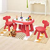 JOYMOR Kids Table and Chair Set with Drawer, Children Activity Table Set, Writable Table & 2 Chairs Multipurpose, Toddler Dining Table