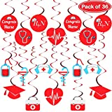 Nurse Hanging Swirls for Nurse Graduation Decorations 2022 - Big Pack of 36 | Nurse Graduation Hanging Decorations | Graduate Nursing Decorations | Nurse's Week, Nurses Day Nurse Grad Decorations