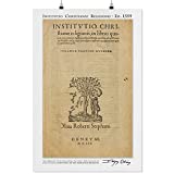 John Calvin - Institutes of the Christian Religion - 1st Page 1559 Edition - Vintage Reproduction Poster