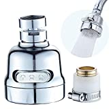 Kitchen Sink Faucet Aerator Sink Faucet Sprayer Attachment 360° Rotatable Faucet Sprayer Head Replacement for Kitchen, Anti-Splash Tap Aerator Faucet Nozzle with 3 Modes Adjustment