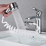 Hand Shower Sink Shower Hose Sprayer,Shampoo Sink Hose Sprayer Attachment,Faucet Extension Tubes,Metal Shower Head,Adjustable Mode,Copper Valve Adapter,No Drilling Support