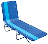RIO beach Portable Folding Backpack Beach Lounge Chair with Backpack Straps and Storage Pouch, Blue Stripe, 72 x 22 x 10"