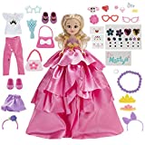 Like Nastya Fancy Princess Surprise Nastya Doll - 8-Inch Doll with 50 Mystery Surprises Including Removable Fashion, Stickers, Gems, Purses, Jewelry Charms, and More - Amazon Exclusive