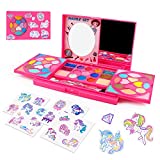 AMOSTING Kids Makeup Kits for Girls,Kids Washable Makeup Kit with Mirror,Girls Play Makeup Toys for Kids,Make Up Toy Cosmetic Kit Gifts for Toddler Kids