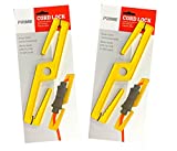 PWC 2 Cord Locks, Extension Cord Connection Safety Cord Fastening Prevent loose connections Cord Retention Patio String Lights Holiday/Event Lights – S Shape, 12,14 & 16 AWG, Yellow