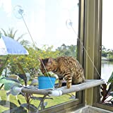 Pupagree Cat Hammock for Window, Cat Window Perch with Sturdy & Space-Saving Design Waterproof Cat Perch for Your Feline's Comfort and Enjoyment (Beige)