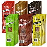 Primal Spirit Vegan Jerky - Our Sampler Pack, 10g. Plant Based Protein, Certified Non-GMO ("The Classics" Thai Peanut, Mesquite Lime, Teriyaki, Hot & Spicy, Hickory Smoked, & Texas BBQ, 24-Pack, 1 oz)