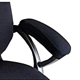 Trycooling 2 Pcs Polyester Removable Durable Machine Washable Office Chair Armrest Slipcovers Covers (Length-30cm) (Black)