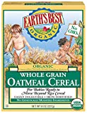 Earth's Best Organic Baby Food, Organic Whole Grain Oatmeal Baby Cereal, Non-GMO, Easily Digestible and Iron Fortified Baby Food, 8 oz Box (Pack of 12)