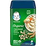 Gerber Baby Cereal Organic Oatmeal Millet Quinoa, 8 oz