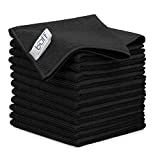 12" x 12" Buff Pro Multi-Surface Microfiber Cleaning Cloths | Black - 12 Pack | Premium Microfiber Towels for Cleaning Glass, Kitchens, Bathrooms, Automotive, Supplies & Products