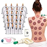 AIKOTOO Cupping Therapy Set, 24 Massage Cups Cupping Set with Pump Vacuum Suction Cups for Body Cellulite Cupping Massage Back Pain Relief, Chinese Acupoint Physical Cupping Therapy Hijama