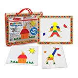 Melissa & Doug Deluxe Wooden Magnetic Pattern Blocks Set - Educational Toy With 120 Magnets and Carrying Case, Multi-color, 1 EA