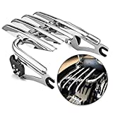 Dasen Chrome Mounting Stealth Luggage Rack Detachable Compatible with 2009-2023 Harley Davidson Touring Road King Electra Road Street Glide